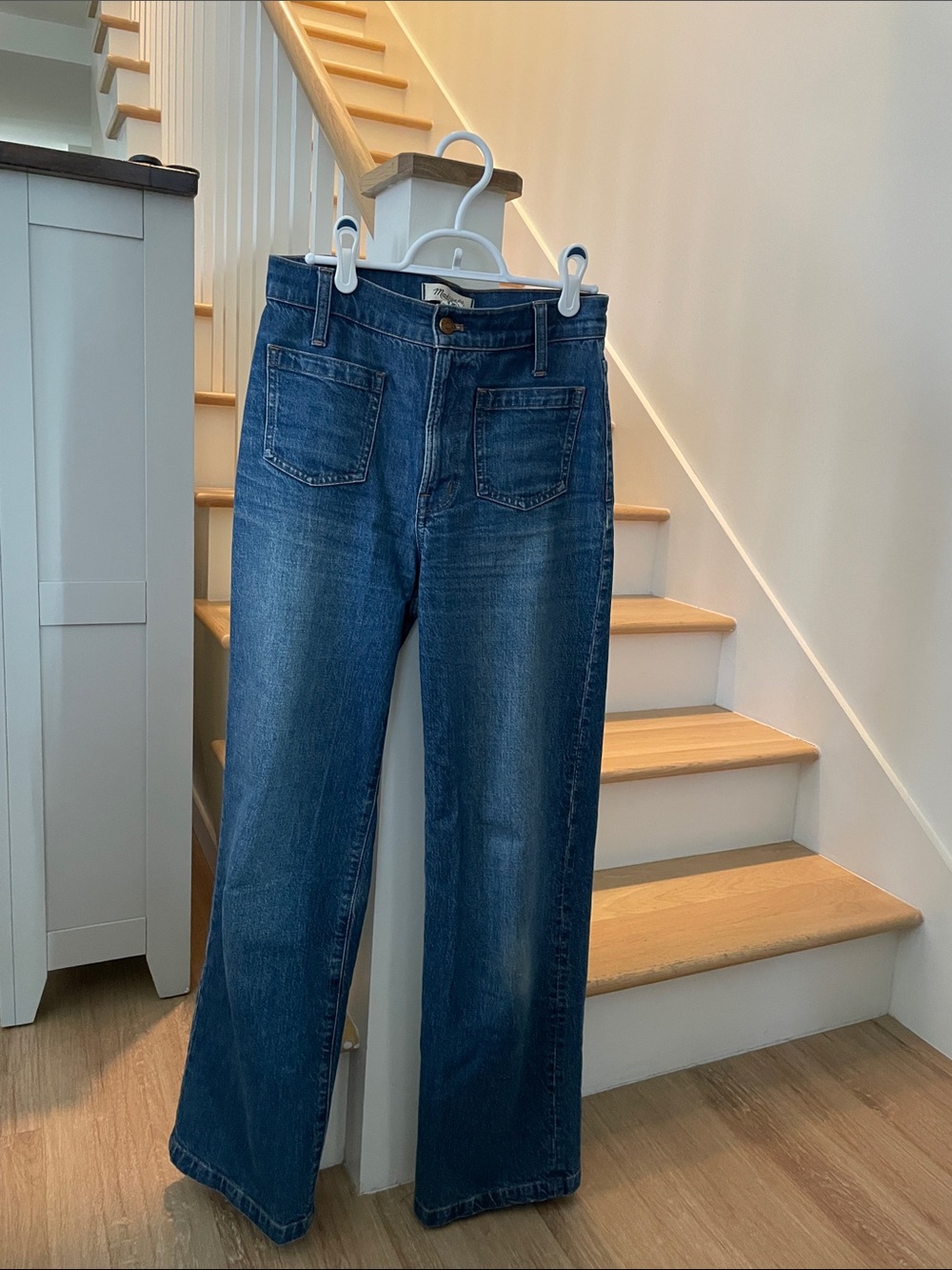 Madewell Size 25 Perfect Vintage Wide-Leg Jean in Mid/Dark Blue Wash